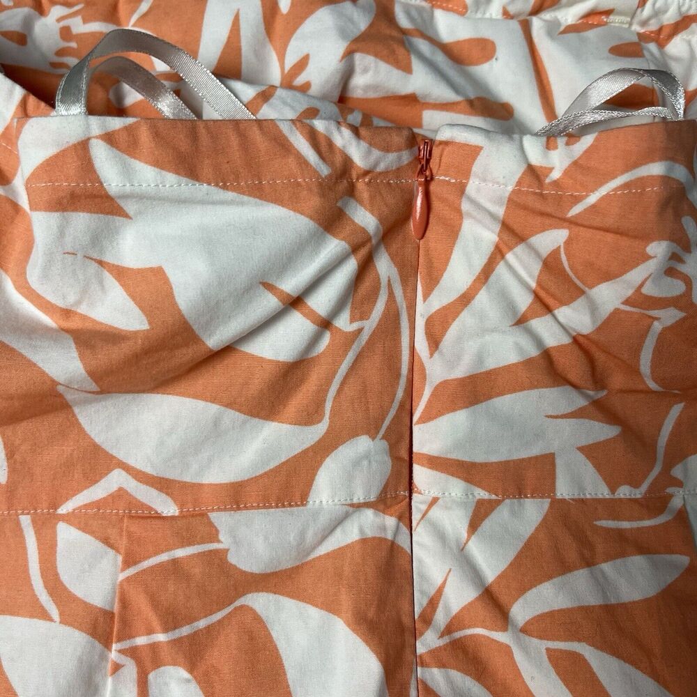 Vineyard Vines  Strapless Orange Floral Print Dress Size 6 - Picture 7 of 8